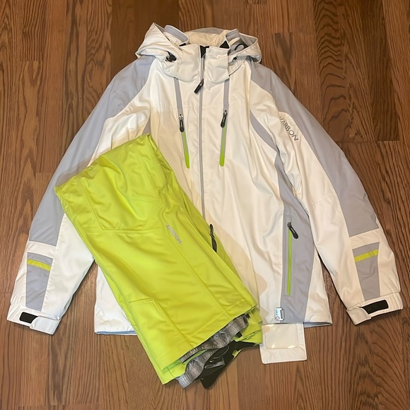 Karbon Other - Karbon insulated & waterproof ski coat & pants. White & neon green.